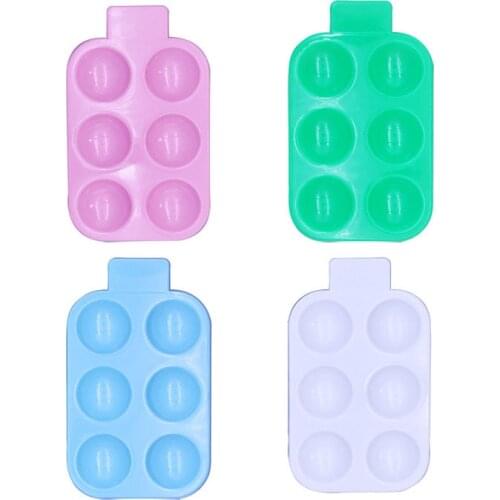 Circle Watercolor Painting Palette Plate 6 Grids Plastic Color Paletter Pallet Children Portable Drawing Tray Art Supplies