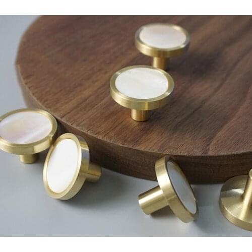 Brass Cabinet Knobs and Handles Shell Drawer Knobs Kitchen Knobs Gold Knobs for Furniture Cupboard Handles Pulls