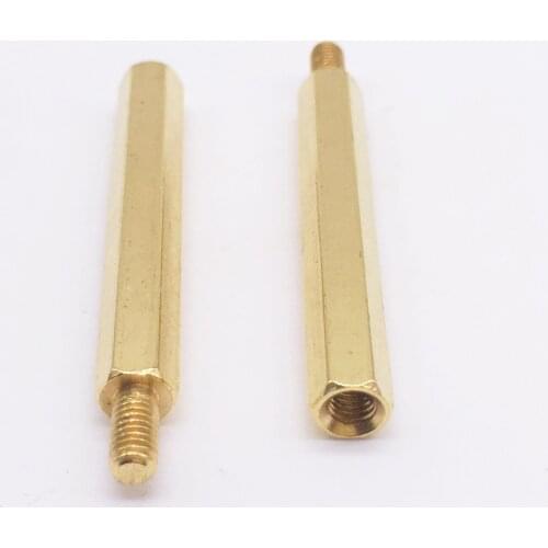M3x14+6 Spacer Screws Hex Standoff Nuts Male to Female Brass Golden Pack 100