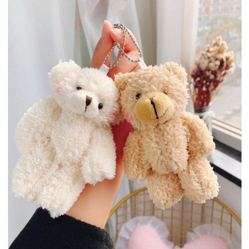 Cute Plush Blush Bear Keychains Cartoon Lovely Doll Bag Pendant Keyring Accessory Car Backpack Key Chain for Women Men