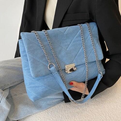 Fashion Women Denim Handbags Large Capacity Ladies Purse Shoulder Bags Casual Female Chain Crossbody Bags for Women Tote Bag New