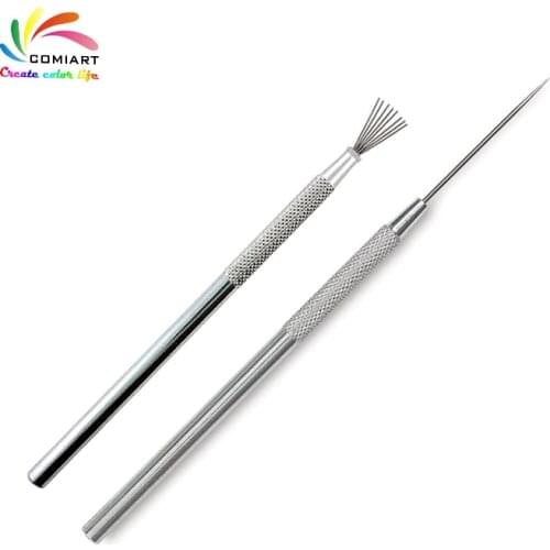 7 Pin Feather Wire Texture & Pro Needle Pottery Clay Tools Set Ceramics Sculpting Modeling Tool Pottery Texture Brush Tools