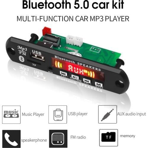 Newly Car USB Bluetooth5.0 MP3 Player Record Hands-free 5-12V MP3 Decoder Board Module with Remote Control USB FM Aux Radio