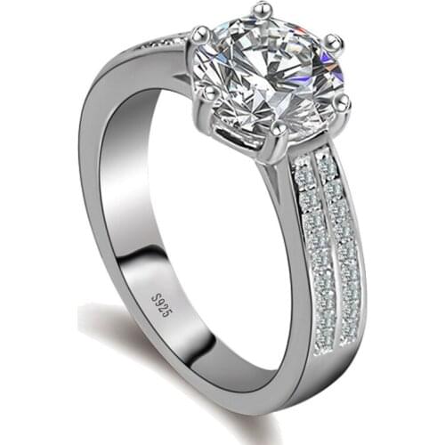 Engagement wedding Band ring for women 3ct Cz Crystal ring 925 sterling silver Female ring anel jz6 claddagh ring anillos mujer