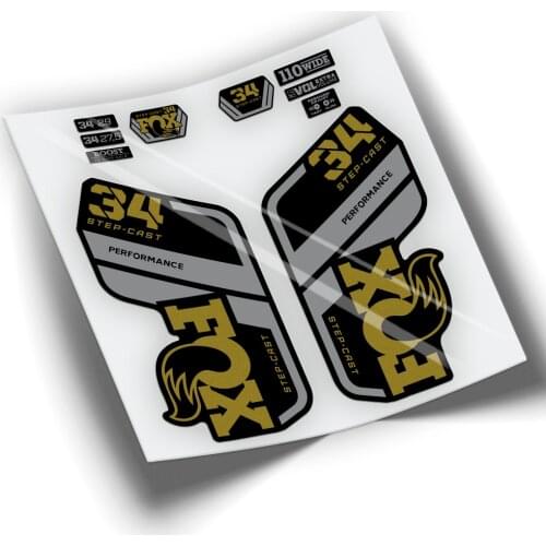 Full KIT of compatible stickers for FOX 34 PERFORMANCE STEP CAST BICOLOR WP414 cycling accessories