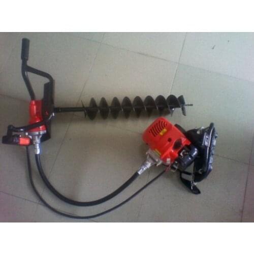 Portable knapsack earth auger for plant tree auger torque earth drill 52cc drilling machine digging hole