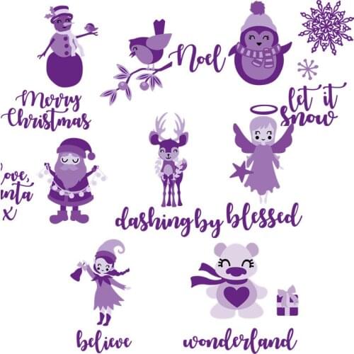 Christmas Reindeer Angel Santa Clause Metal Cutting Dies Scrapbooking Album Paper DIY Card decoration Craft Embossing Die Cuts