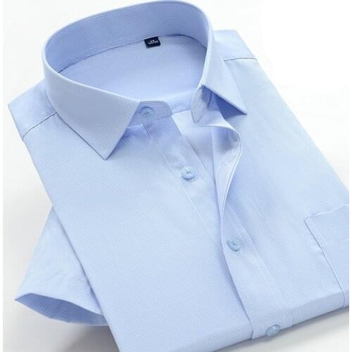 Large size 6XL 7XL 8XL 9XL 10XL Mens short sleeve striped shirt Mens business casual formal shirts Brand clothing