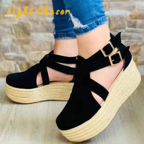 Summer Fashion Breathable Women Sandals Wedges Chunky Heels Height Increasing Paltform Female Ladies Shoes Zapatos De Mujer