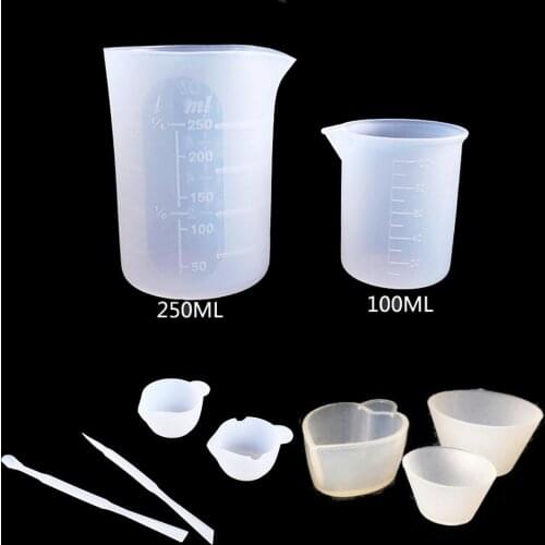 250ML Silicone measuring cup Split cup Resin Silicone Mould handmade DIY Jewelry Making tool epoxy resin cup 5 style for choose