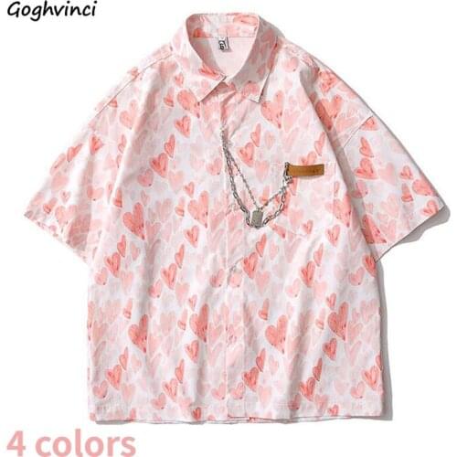 Loose Shirts Women Summer Print Design Korean Style 4 Colors Couple All-match Basic Casual College Fashion Popular Unisex Ins