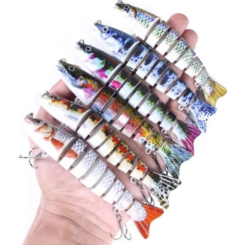 12.7cm 18g Sinking Wobblers 8 Segments Fishing Lures Multi Jointed Swimbait Hard Bait Fishing Tackle For Bass Isca Crankbait