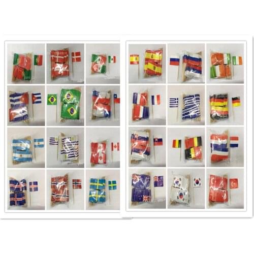 100pcs Cake Topper Wooden Flag England Flag Toothpick Cupcake Topper Dessert Decor for National Day Cake Party Dessert