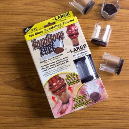 8pcs/lot New Hot Sale Flexible Furniture Chair leg Wood Floor Protectors Non Slip Feet