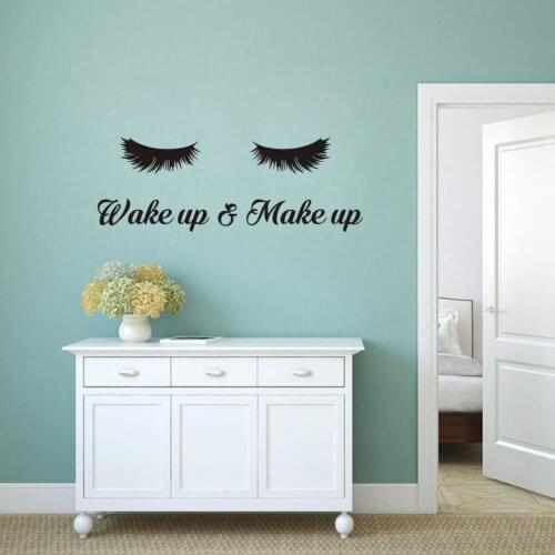 Large Beauty Salon Wake Up Wall Sticker Modern Wall Decals Vinyl Stickers Decor Living Room Bedroom Mural