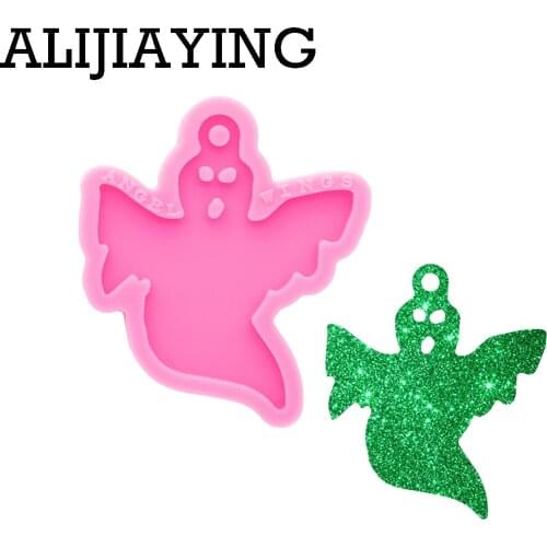 DY0142 Shiny Halloween Witch Ghost Keychain Silicone Pumpkin Mold DIY for Epoxy Resin Jewellery Making Craft Keyring Pendant
