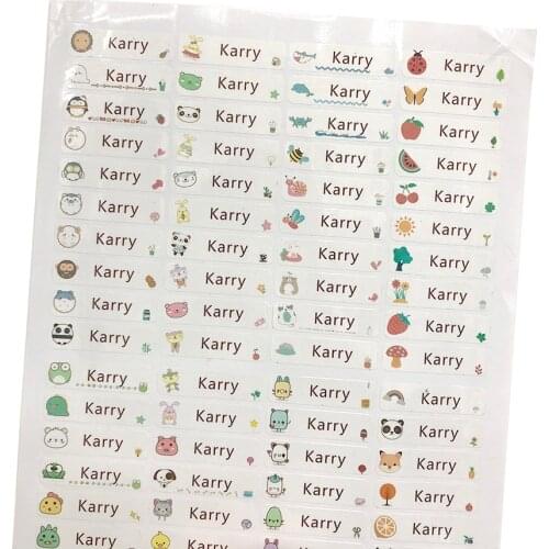 80Pcs Kids Custom Name Stickers Cute Cartoon Aniaml Labels Personalized Waterproof Pen Tags For School Supplies Scrapbooking