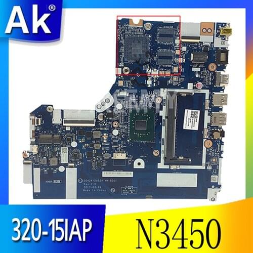 For Lenovo 320-15IAP notebook motherboard DG424 DG524 NM-B301 motherboard CPU N3450 DDR3 100% test work free shipping 5B20P20644