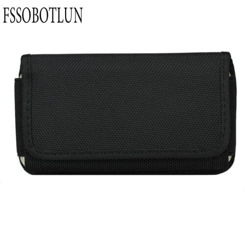 FSSOBOTLUN, Black Nylon Horizontal Holster Waist Belt Pouch Phone Flip Case For Gionee X1S/Vernee M5/GOME K1/Cubot Note Plus 5.2