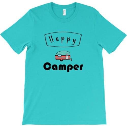 Happy Camper T-Shirt Camiseta Clothing Summer Life Is Strange Man Short Sleeve Tee Shirts O-Neck Men Online Tees Kingdom Hearts