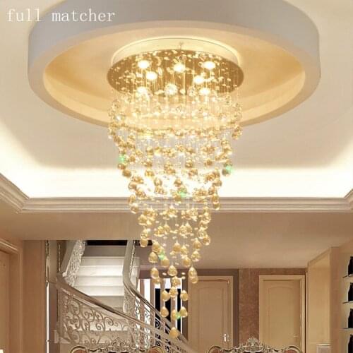 K9 led Crystal Chandelier Light Fixture Modern Lamp for Living Room Bedroom Hotel Hallway Indoor Decoration Stair Ceiling Lamp
