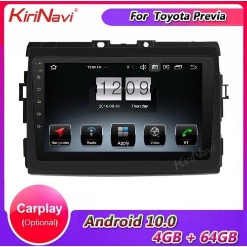 KiriNavi 9" Touch Screen Android 10.0 Car Radio For Toyota Previa Tarago Estima Car Multimedia Player auto GPS Stereo 2006-2018