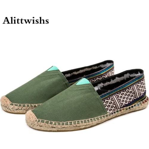 Retro Style Slip-on Loafers Men Canvas Sneakers Comfort Breathable Green Fisherman Shoes for Lovers Casual Low Flats Shoes Men