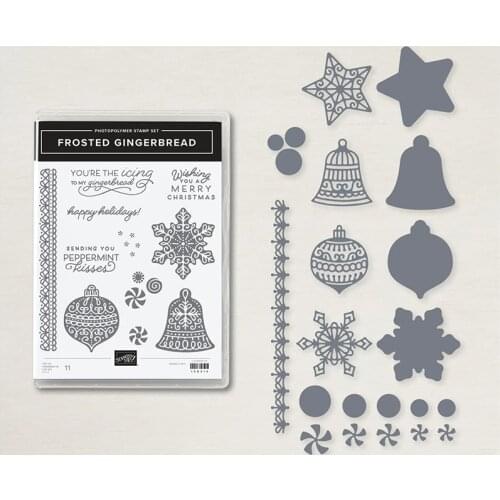 FROSTED GINGERBREAD Stencil For Scrapbooking DIY Decoration Paper Card Embossing Handmade Craft Die Clear Stamp And Cutting Dies