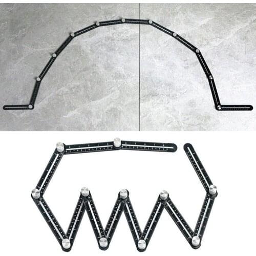 Multi Angle Measuring Ruler 12-side Alloy Angle Finder Template Tool 12- Folding Ruler Brick Tile Wood Corner Positioning Tools