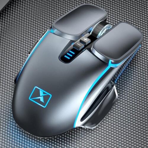 M215 Wireless Gaming Mouse 2.4GHz 2400 DPI Rechargeable Gaming Mice 6 Buttons 4 Color Breathing Mouse w/USB Receiver for Games