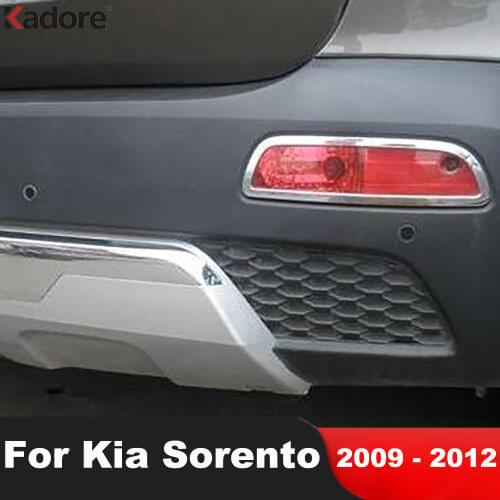 For KIA Sorento 2009 2010 2011 2012 ABS Chrome Rear Fog Light Cover Trim Tail Foglight Lamp Frame Sticker Car Accessories 2pcs