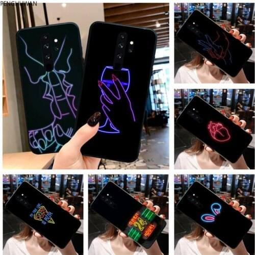 Neon illustration DIY phone Case cover Shell for Redmi Note 9 8 8T 8A 7 6 6A Go Pro Max Redmi 9 K20 K30 Pro