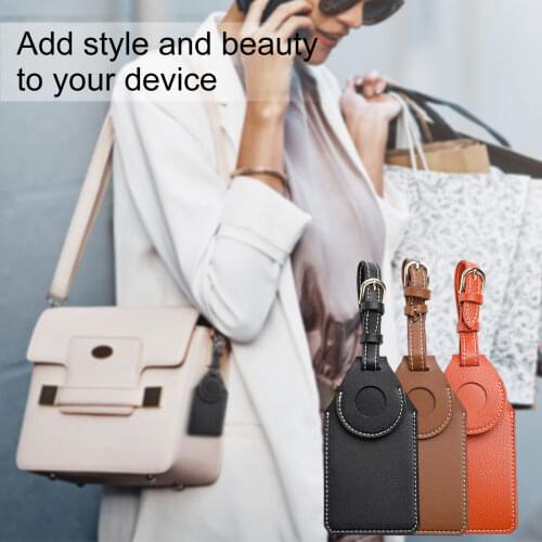 New For Airtags Tracker Anti-lost Locator Protective Case Leather Sleeve Luggage Tag Suitcase Name Label Holder Travel Boarding