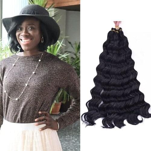 New Shanghair 22" Synthetic Ombre Braiding Hair Extensions 80g/pack Water Wave Crochet Braids Hair Ombre Synthetic Braiding Hair
