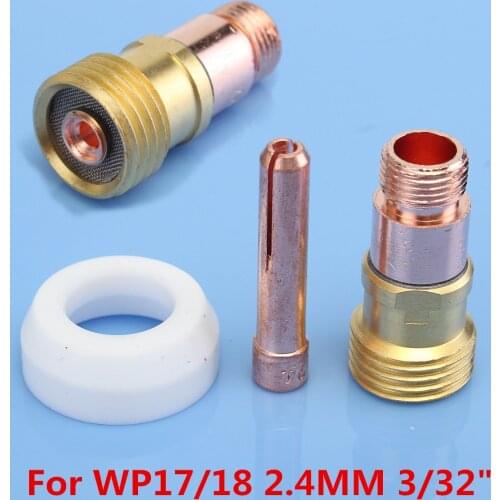 New 3Pcs TIG Welding Machine Accessories Torch Gas Cups Lens For WP-17/18 2.4MM 3/32" Welding Torches Parts
