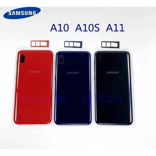 Original Samsung Galaxy A10 A10S A11 A105 A107F A115 Plastic Back Battery Cover Back Cover Housing Rear Door Case Replacement