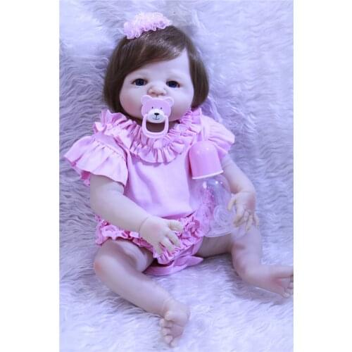 Lifelike Silicone Reborn Baby Menina Alive 22'' Newborn Baby Dolls Full Vinyl body Wear bebe Infant Clothes Truly Kids Playmates