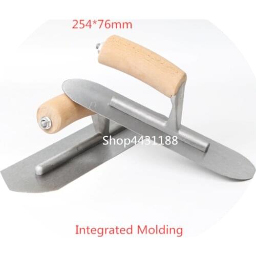 254*76mm Round head integrated molding Carbon steel Blade wooden Handle Plaster Trowel Construction Concrete Spatula Tool