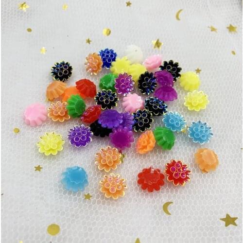 Mixed color 40pcs/resin ab flower/rhinestone/resin flat back /3D flower suitable for mobile phone decoration/hairpin decoration