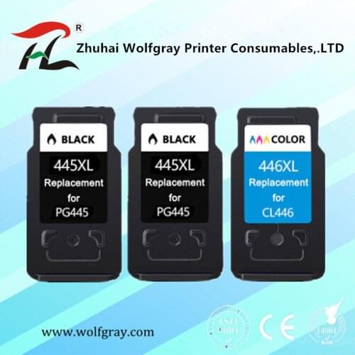 Compatible PG 445 445XL cl446 pg445 PG-445 CL-446 CL 446xl ink cartridge for Canon PIXMA MG 2440 2540 2940 MX494 IP2840