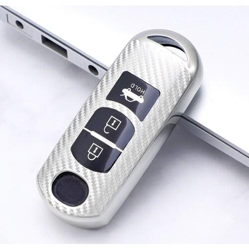 TPU Carbon Fiber Car Key Case For Mazda 2 3 6 Axela Atenza CX5 CX7 CX9 MX5 Remote Full Cover Accessories