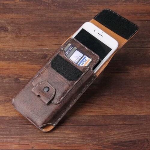 Cell Phone Universal Leather Waist Belt Pocket with Slots for Oukitel Card K7/K8/WP1/WP5000/K10/ K6 /U25 Pro /C15 C13 K10000 C12