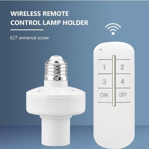 High Quality 1/2/3/4 E27 Wireless 20M base ON/Off Switch Remote Control Light Lamp Holder Socket Range Smart Device For LED Bulb