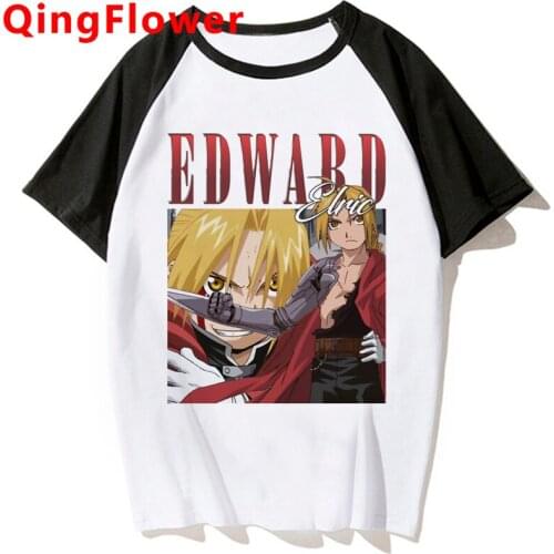Japanese Anime Fullmetal Alchemist Funny T Shirt Men Cool Manga Summer T-shirt Graphic Streetwear Tshirt Hip Hop Top Tees Male