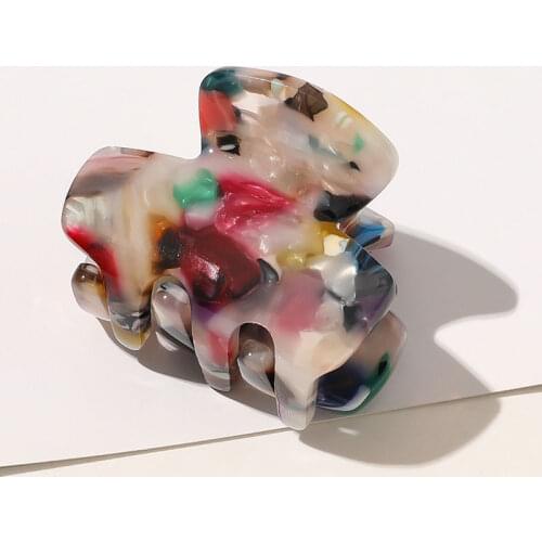Hair Claws Leopard Geometric hair Grab Acetate Hair Accessories Multiple Colorful Clip Mini Hair Clip Acrylic Hair Clamp Crab