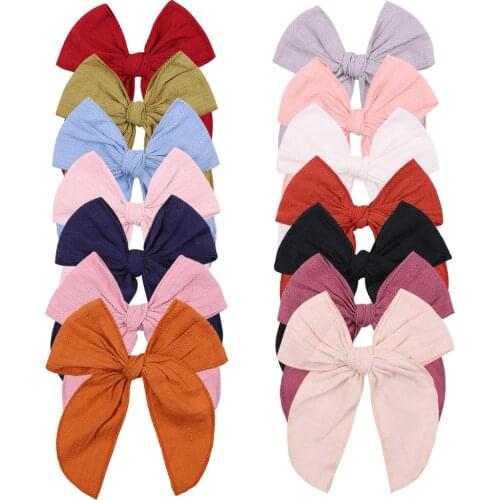 14 Colors 1Piece Big Hair BowsTies With Clips Ribbon Hair Clips For Girls Bowknot Hairpins Trendy Kids Hair Accessories Gifts