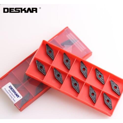 10PCS DESKAR VNMG160404-TM VNMG160408-TM VNMG160412-TM LF9118 CNC External Carbide Inserts Turning Tools Lathe Cutter For Steel