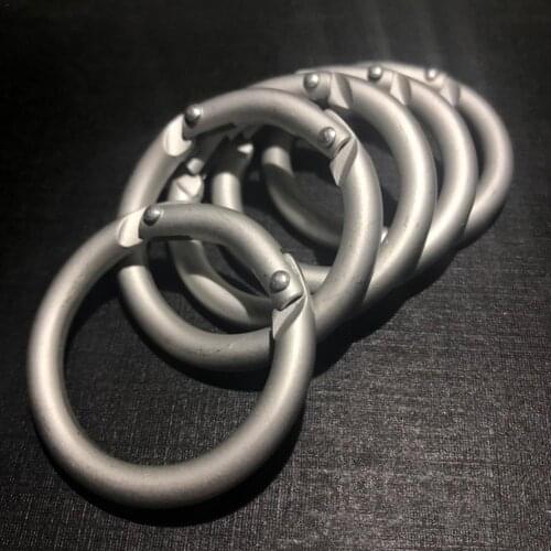 10Pcs Outdoor Mountaineering Buckle Silver Circle Round Carabiner Camping Spring Snap Clip Hook Keychain Camping Climbing Hiking