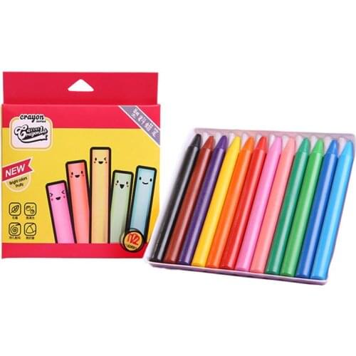 12 Colors Non Toxic Crayons for Toddlers Silky Washable Large Crayons Safe for Baby Kids Children