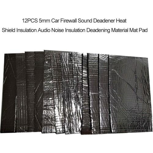 12PCS 5mm Car Firewall Sound Deadener Heat Shield Insulation Audio Noise Insulation Deadening Material Mat Pad